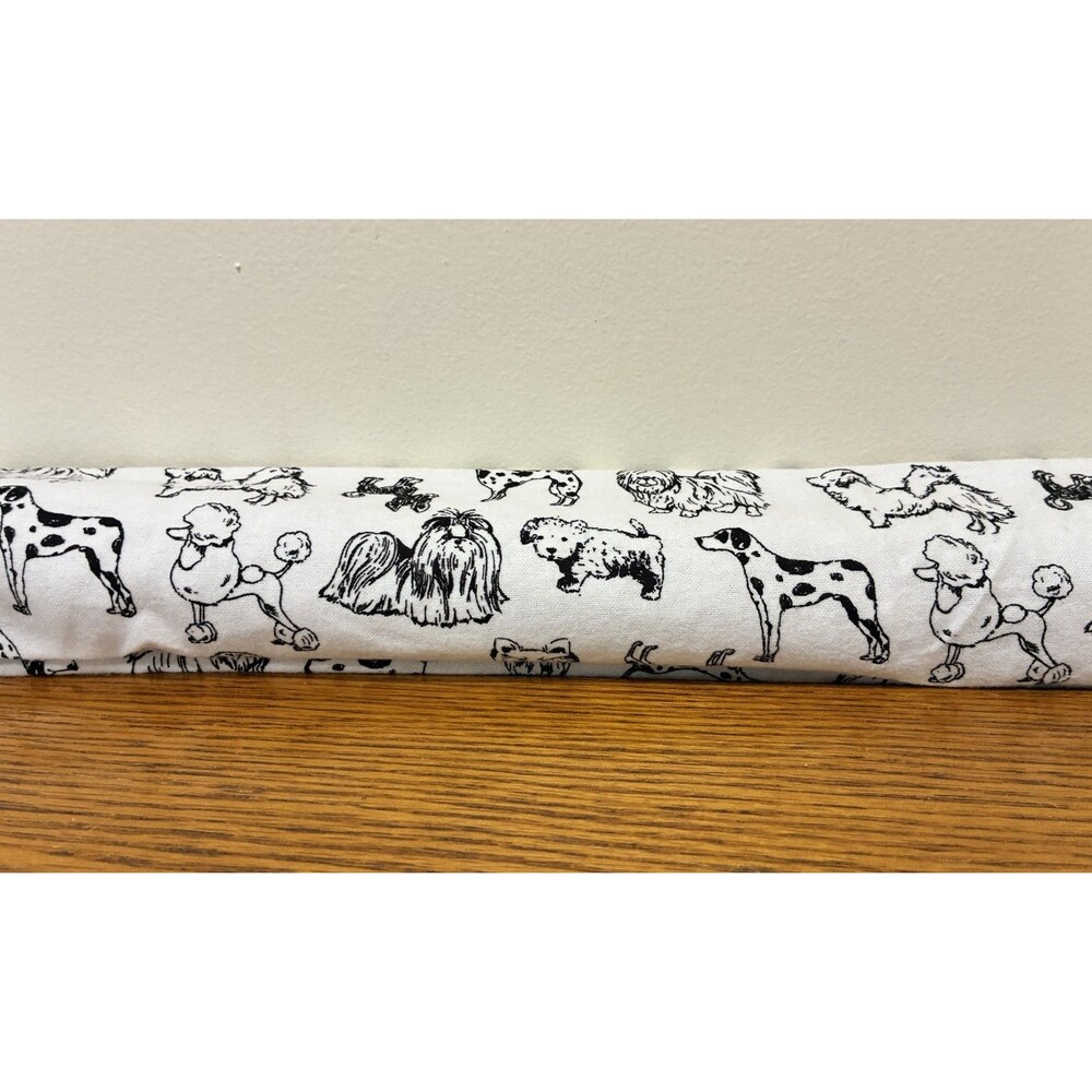 Handmade Door Draft Blocker Stopper 36" White Dog Theme New Empty Unfilled